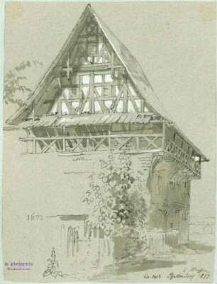 Pfullendorf Fachwerkhauses mit überdachtem Balkon