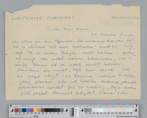 Brief an Heinrich Christian Meier