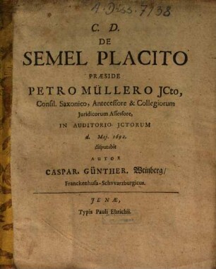 De Semel Placito