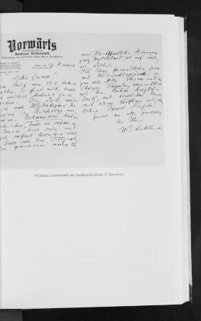 Wilhelm Liebknecht an (wahrscheinlich) P. Knudsen