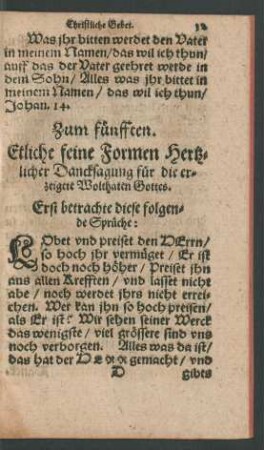 Zum fünfften.