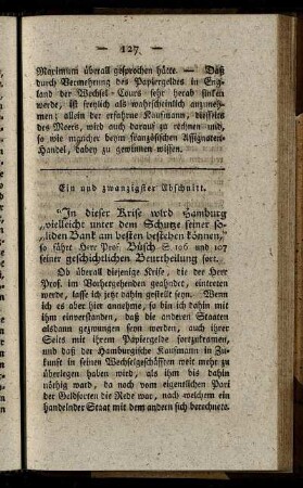Ein und zwanzigster Abschnitt. - Drei und zwanzigster Abschnitt.