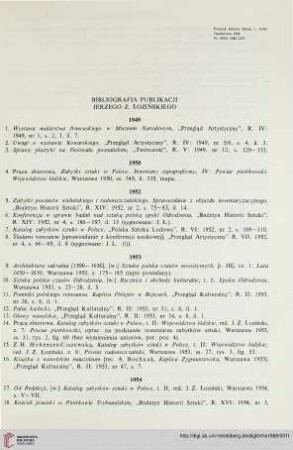 Bibliografia publikacji Jerzego Z. Łozińskiego