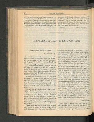 Problemi E Dati D'Emigrazione.