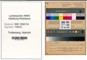 Entnazifizierung Heinrich Trottenberg, geb. 07.10.1901 (Tabakwaren)