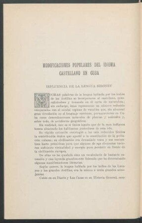Modificaciones populares del idioma castellano en Cuba : Influencia de la lengua Siboney