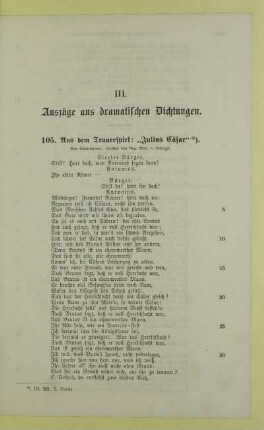 III. Auszüge aus dramatischen Dichtungen