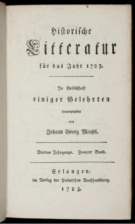 1783,2: Historische Litteratur