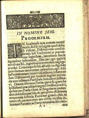 In Nomine Jesu. Prooemium.