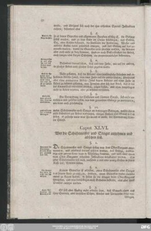 Caput XLVI. Wer die Schichtmeister und Steiger annehmen und absetzen soll.