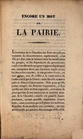 Encore un mot sur la pairie