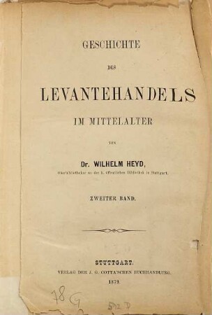 Geschichte des Levantehandels im Mittelalter. 2