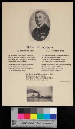 Gedicht zum Tod von Admiral Scheer