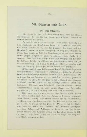 VII. Steuern und Zölle