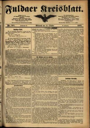 Ausgabe vom Mittwoch, den 14. Oktober 1908.
