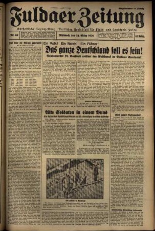Ausgabe vom Mittwoch, den 23. März 1938.