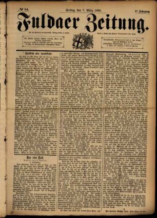 Ausgabe vom Freitag, den 07. März 1890.