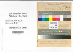 Entnazifizierung Ernst Hendrischke , geb. 07.10.1897 (Bauarbeiter)