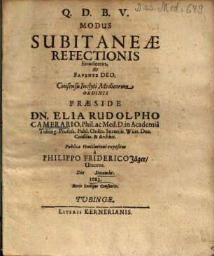 Modus subitaneae refectionis enucleatus