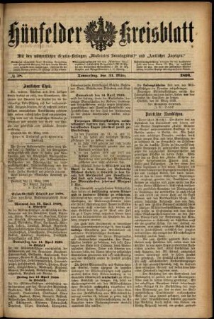 Ausgabe vom Donnerstag, den 31. März 1898.