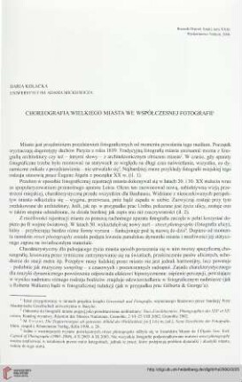 31: Choreografia wielkiego miasta we współczesnej fotografii