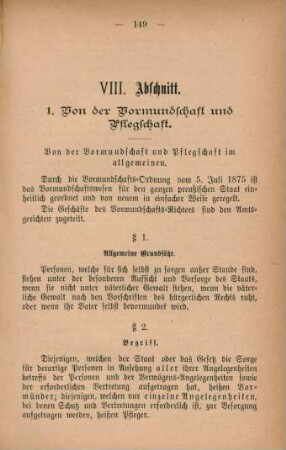 VIII. Abschnitt.