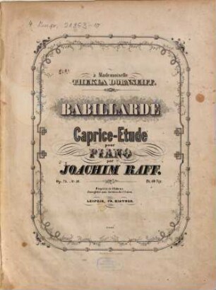 Babillarde : caprice-etude pour piano ; op. 75, no. 10