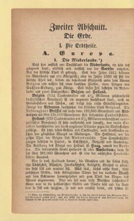 Zweiter Abschnitt. Die Erde