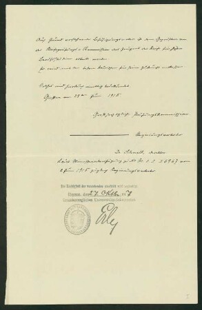 UB Gießen, Hs NF 818 - Eine eigenhändige Postkarte mit Unterschrift. - UB Gießen, Hs NF 818