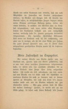 Mein Aufenthalt im Togogebiet.