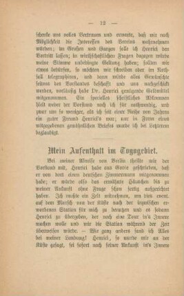 Mein Aufenthalt im Togogebiet.