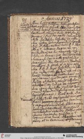 Diarium 1775
