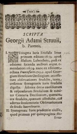 Scripta Georgii Adami Struuii, b. Parentis.