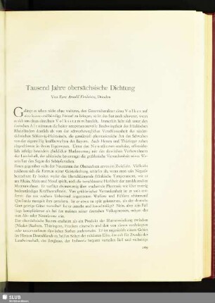 Tausend Jahre obersächsische Dichtung