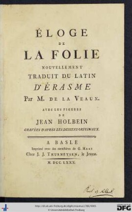 Éloge De La Folie