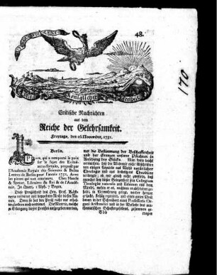 November, 1751. Acht und vierzigstes Stück