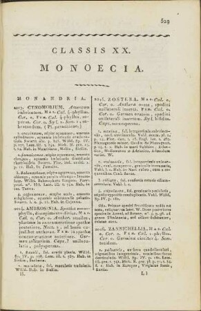 Classis XX. Monoecia.
