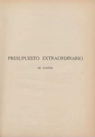 Presupuesto extraordinario de gastos