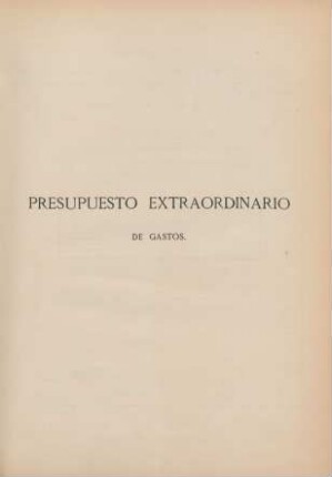 Presupuesto extraordinario de gastos
