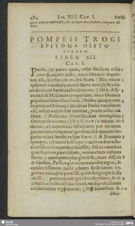 Pompeii Trogi Epitoma Historiarum, Liber XLI.