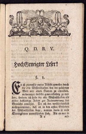 Geneigter Leser! § 1. - 68.