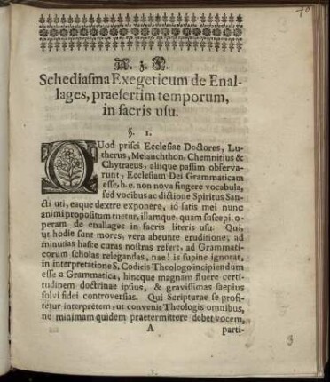 Schediasma Exegeticum de Enallages, praesertim temporum, in sacris usu.