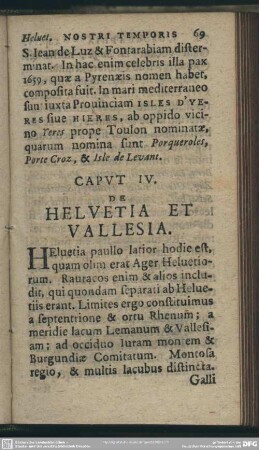 Caput IV. De Helvetia Et Vallesia