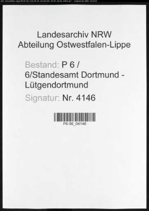 Sterberegister Standesamt Dortmund-Lütgendortmund (X)