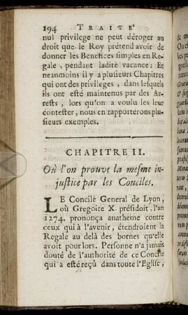 Chapitre II. Où l'on prouve la mesme injustice par les Conciles.