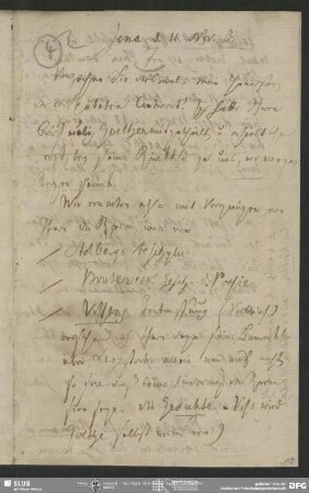 Eigenh. Brief von Heinrich Carl Abraham Eichstaedt an August Wilhelm von Schlegel, Jena, 11.10.1803