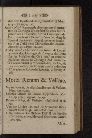 Morbi Renum & Vesicae.