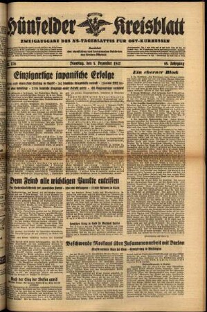 Ausgabe vom Dienstag, den 08. Dezember 1942.