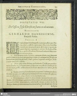 Disputatio VIII. De Officio Jesu Christi in statu exaltationis