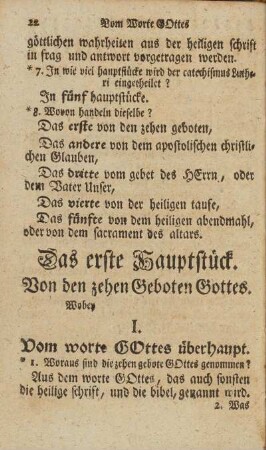 Das erste Hauptstück. Von den zehen Geboten Gottes